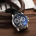 Wasserdicht Leuchtend Luxus-Trend Automatik Leder-Stahl-Armbanduhr