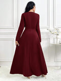 Elegantes Langarm-Maxikleid