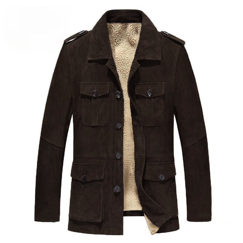 Herren Shearling-Fleece Jacke aus Kunstfell