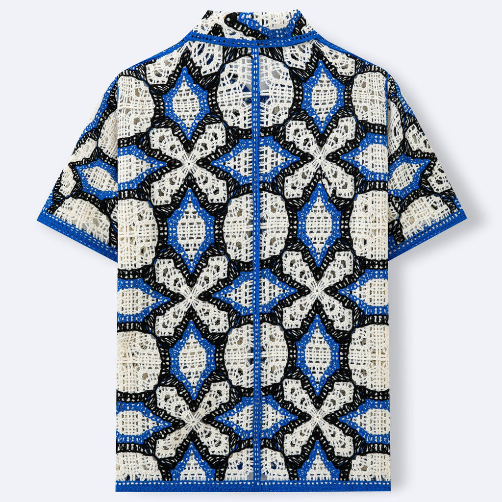 Geometrisches Jacquard-Polohemd – Bild 4 | LuxeStyle