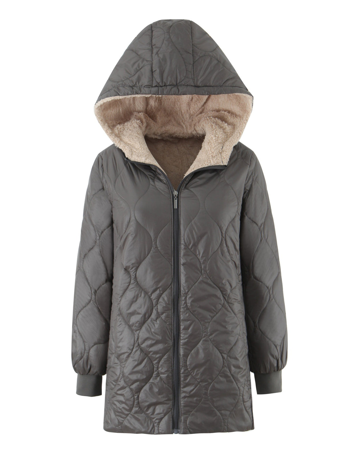 Mid‑Length Daunenmantel mit Fleece‑Futter – Bild 7 | LuxeStyle