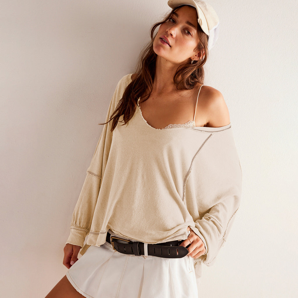 V-Ausschnitt Strickpullover für Damen