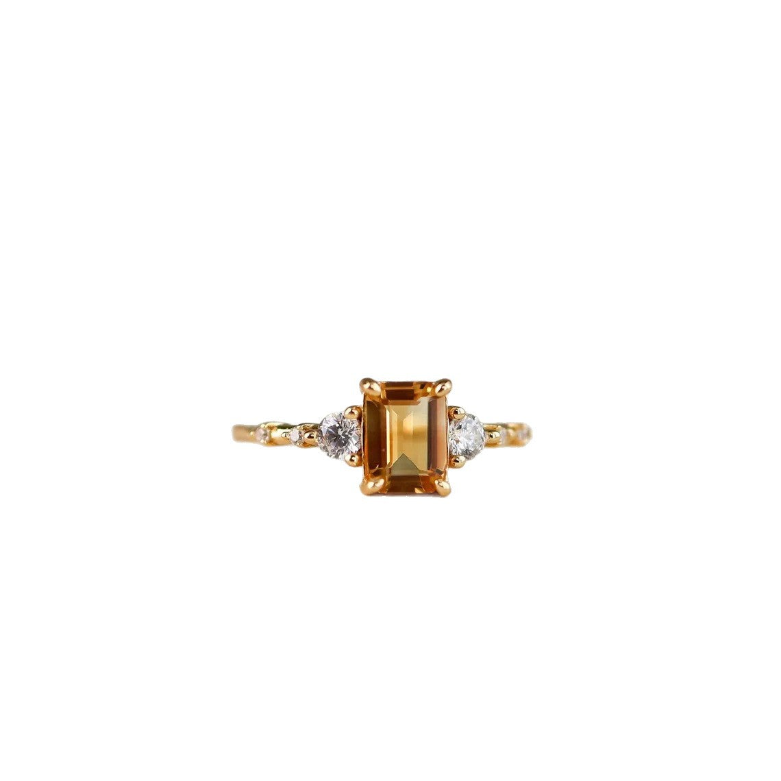 Eleganter Ring mit gelbem Diamant-Effekt