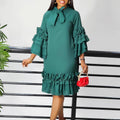 Elegantes Damenkleid mit Glockenärmeln – Bild 11 | LuxeStyle