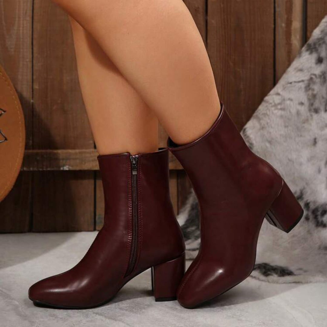 Elegante High-Heel Boots mit Chunky-Absatz