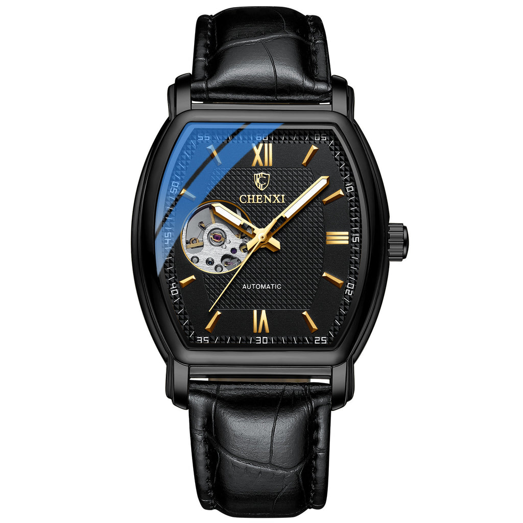 Automatische, hohle Herrenuhr mit Lederarmband – Bild 4 | LuxeStyle
