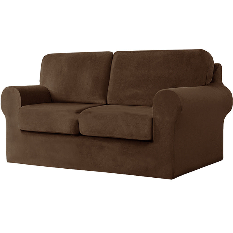 Stretch Samt Sofaüberzug "Silver Fox"