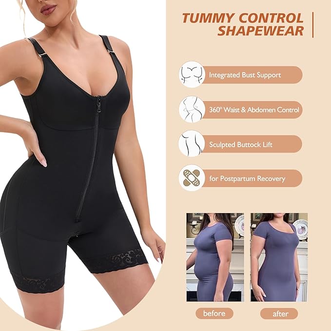 Fajas Colombianas Ganzkörper Shapewear mit Bauchkontrolle – Ansicht 6