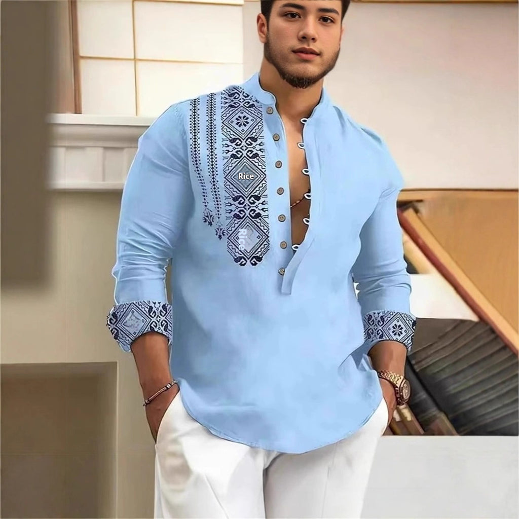 Herren Langarmhemd mit Farbblöcken – Bild 6 | LuxeStyle