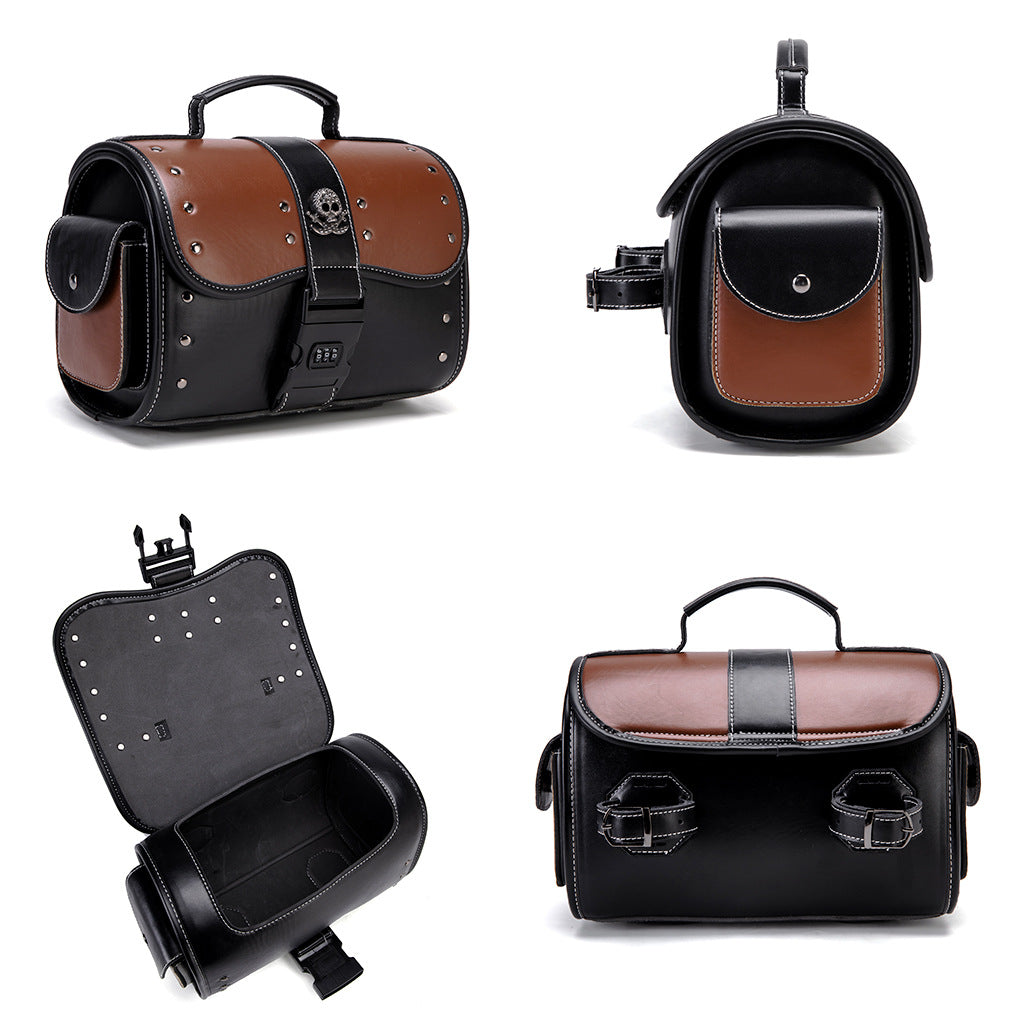PU Leder Patchwork Motorradschultertasche – Bild 5 | LuxeStyle
