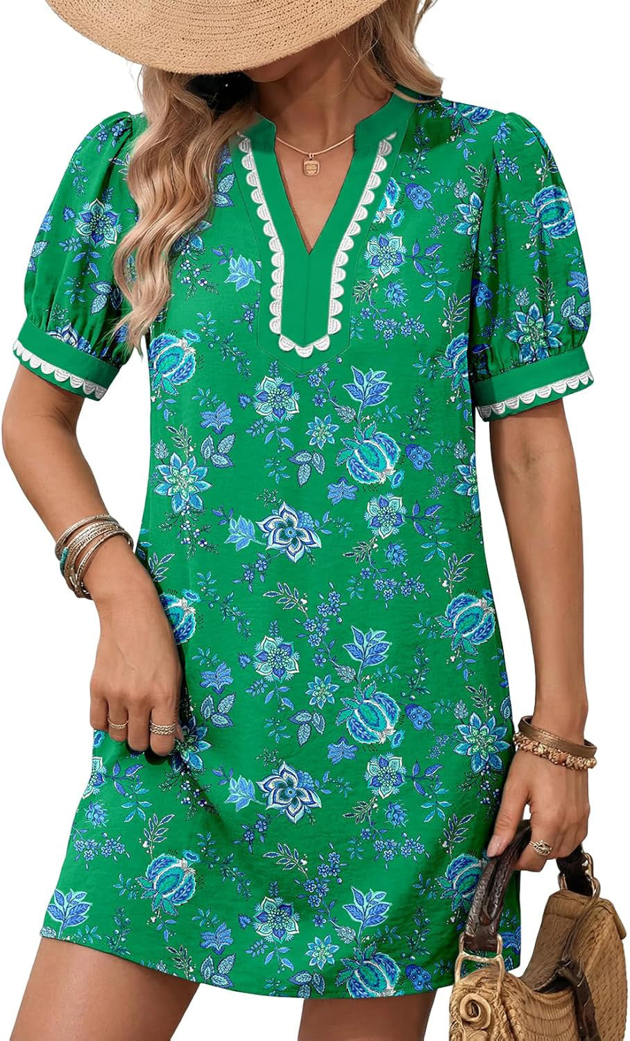 Tunika-Mini-Kleid «Riva» · V-Ausschnitt, Strand-Stil (Damen)