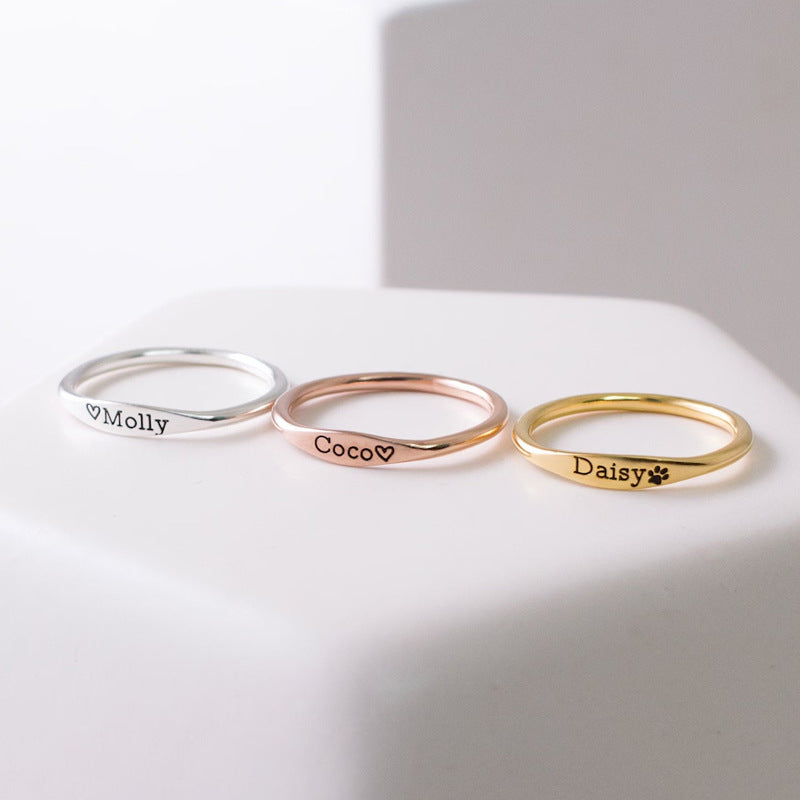 Edelstahlring mit Buchstaben