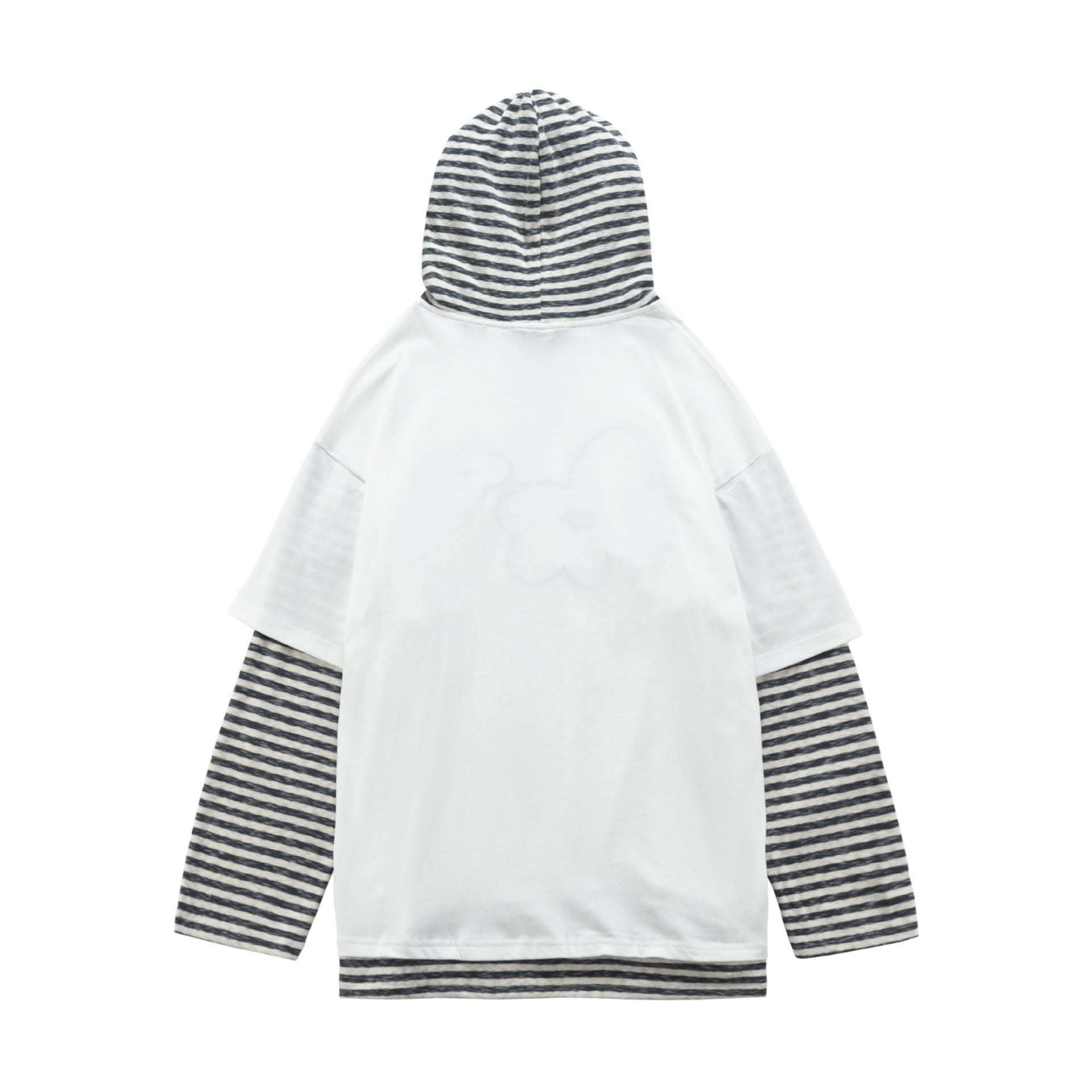 Retro Streifen-Hoodie mit Blumen-Stickerei