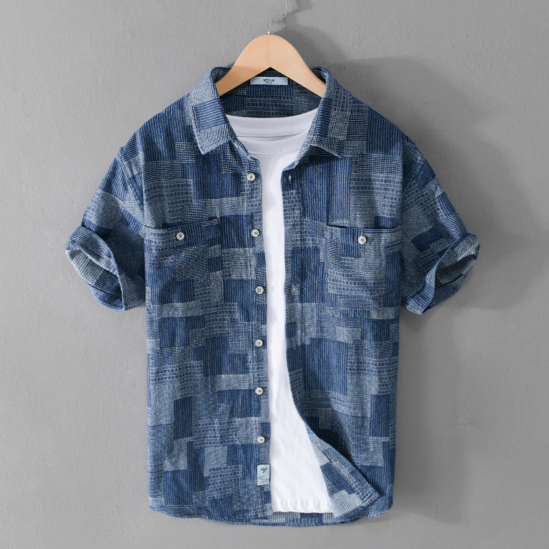 Loose Cargo Denim Kurzarmhemd für Herren – Bild 4 | LuxeStyle