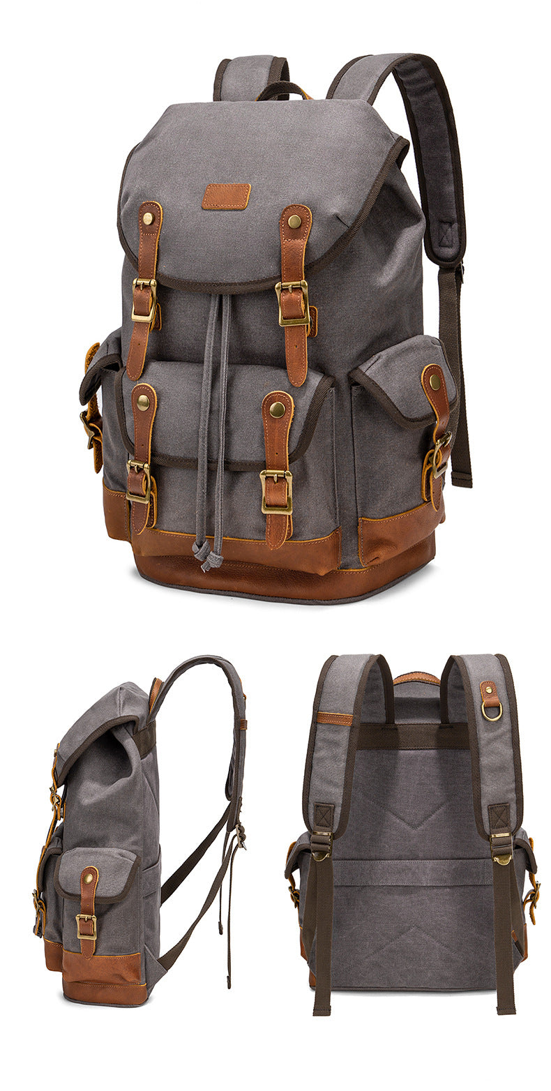 Vintage Canvas Rucksack – wasserdicht, 20-35L