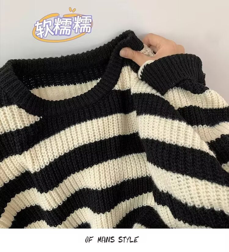 Striped Crew-Neck Pullover