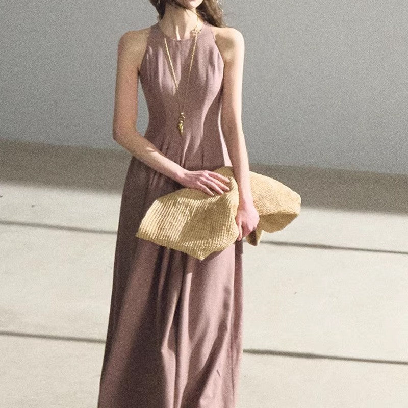 Ohne Ärmel Taille-schmaler Damenkleid