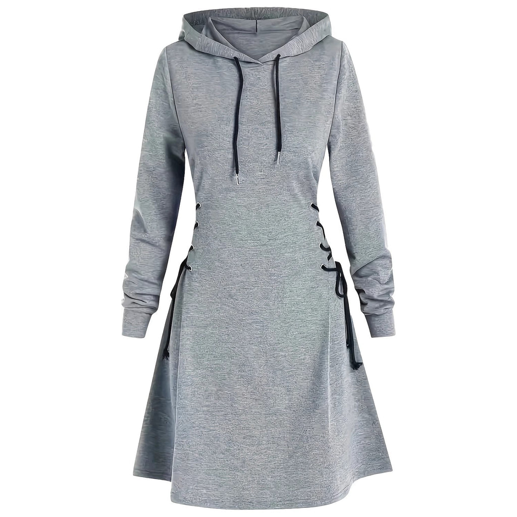 Kapuzenkleid mit langen Ärmeln