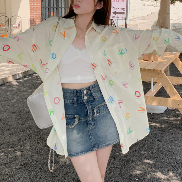 Damen Langarmshirt mit Print und UV-Schutz