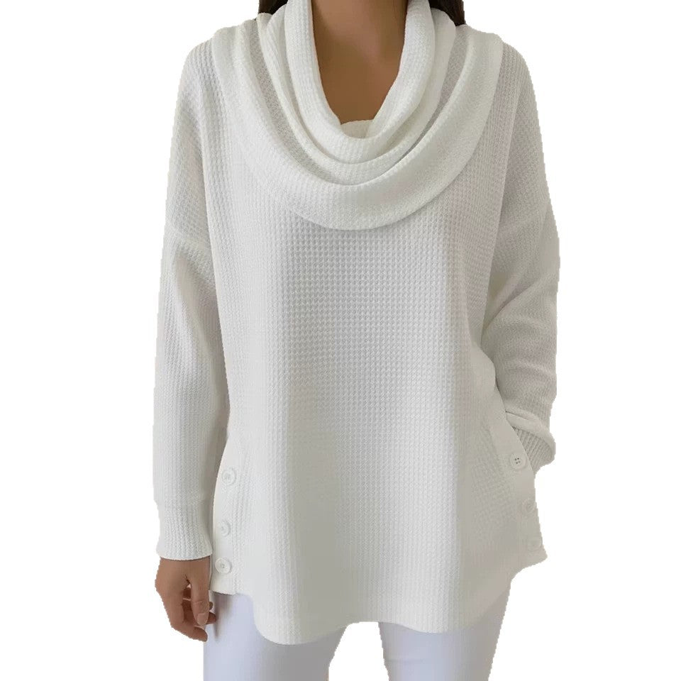 Einfarbiges Turtleneck-Oberteil