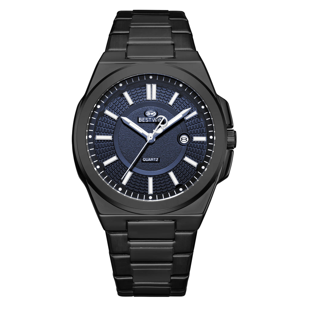 Herrenuhr mit Datumsanzeige und Leuchtzeigern
