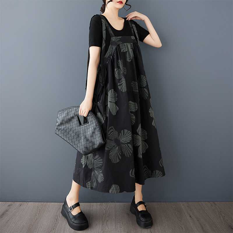 Blumen gemustertes Midi-Trägerkleid (Plus-Size) – Bild 5 | LuxeStyle