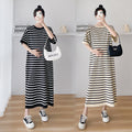 Schwangerschafts-Kleid mit Streifen