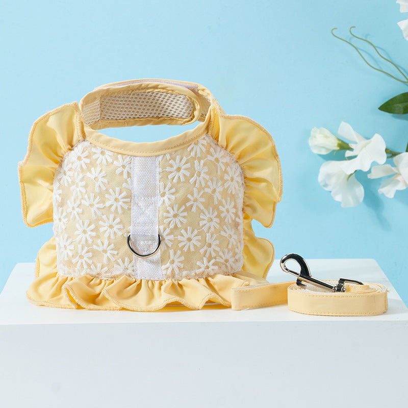 Gstältli mit Leine Gänseblümchen-Stickerei | LuxeStyle