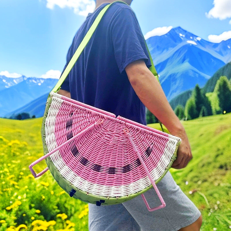 Handkorb aus Rattan, Wassermelonen-Design – Bild 6 | LuxeStyle