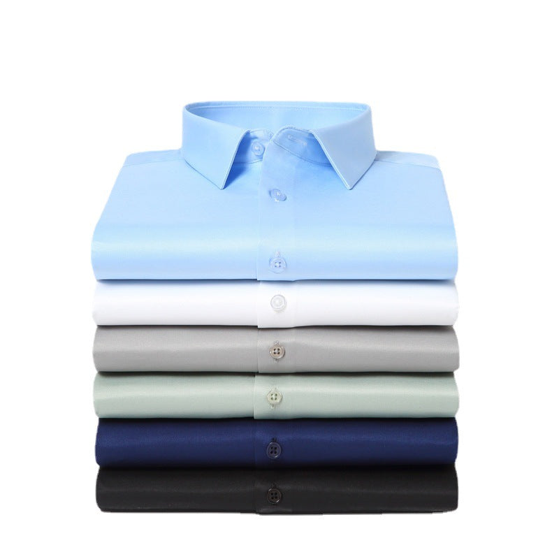 Elastisches Seidenhemd für Herren, langärmlig – Bild 11 | LuxeStyle