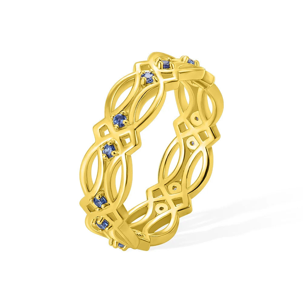 Geburtsstein-Ring mit Hohl-Design
