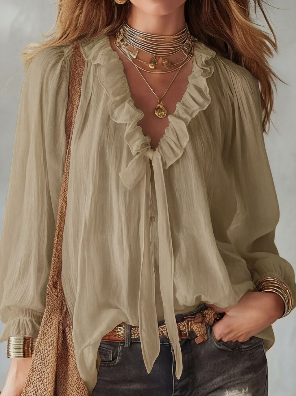 Lockeres V-Neck-Shirt – Bild 10 | LuxeStyle