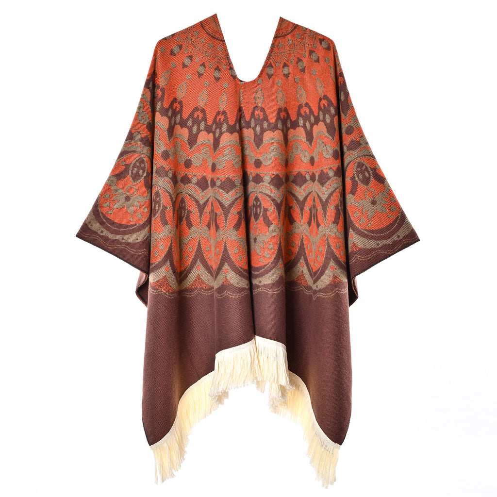 Boho-Schal mit Quasten und Jacquardmuster – Bild 3 | LuxeStyle
