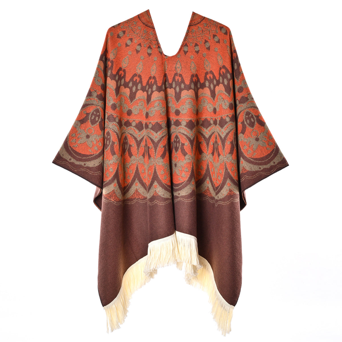 Boho-Schal mit Quasten und Jacquardmuster – Bild 3 | LuxeStyle