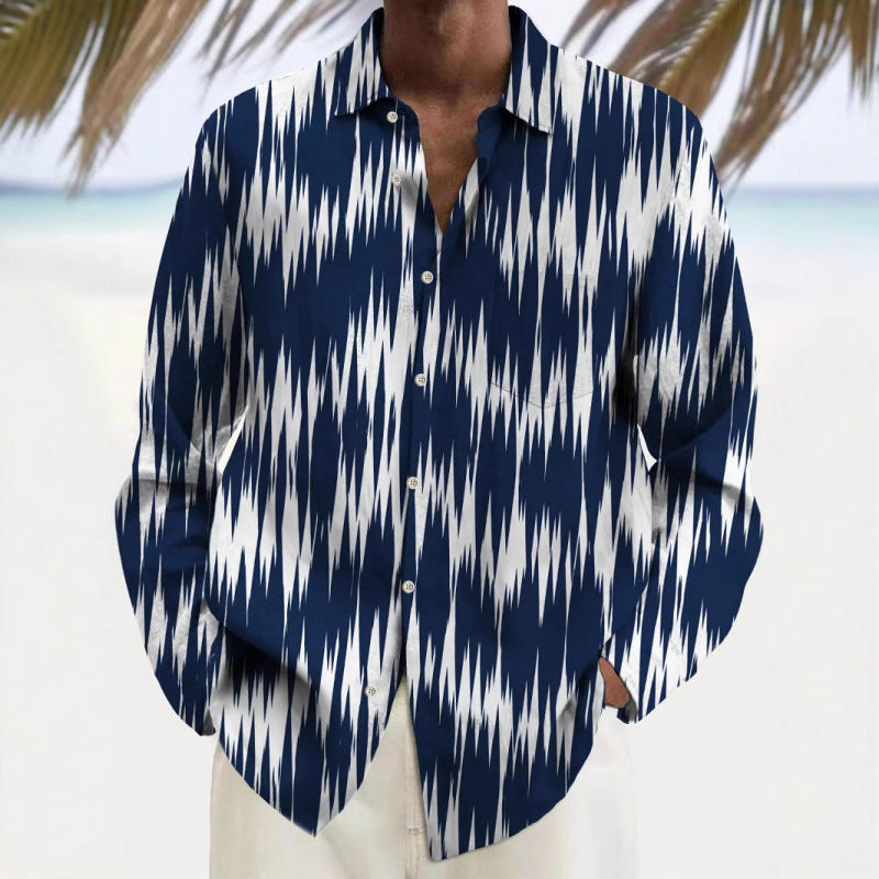 Herren Langarmshirt mit mehrfarbigem Muster – Bild 2 | LuxeStyle