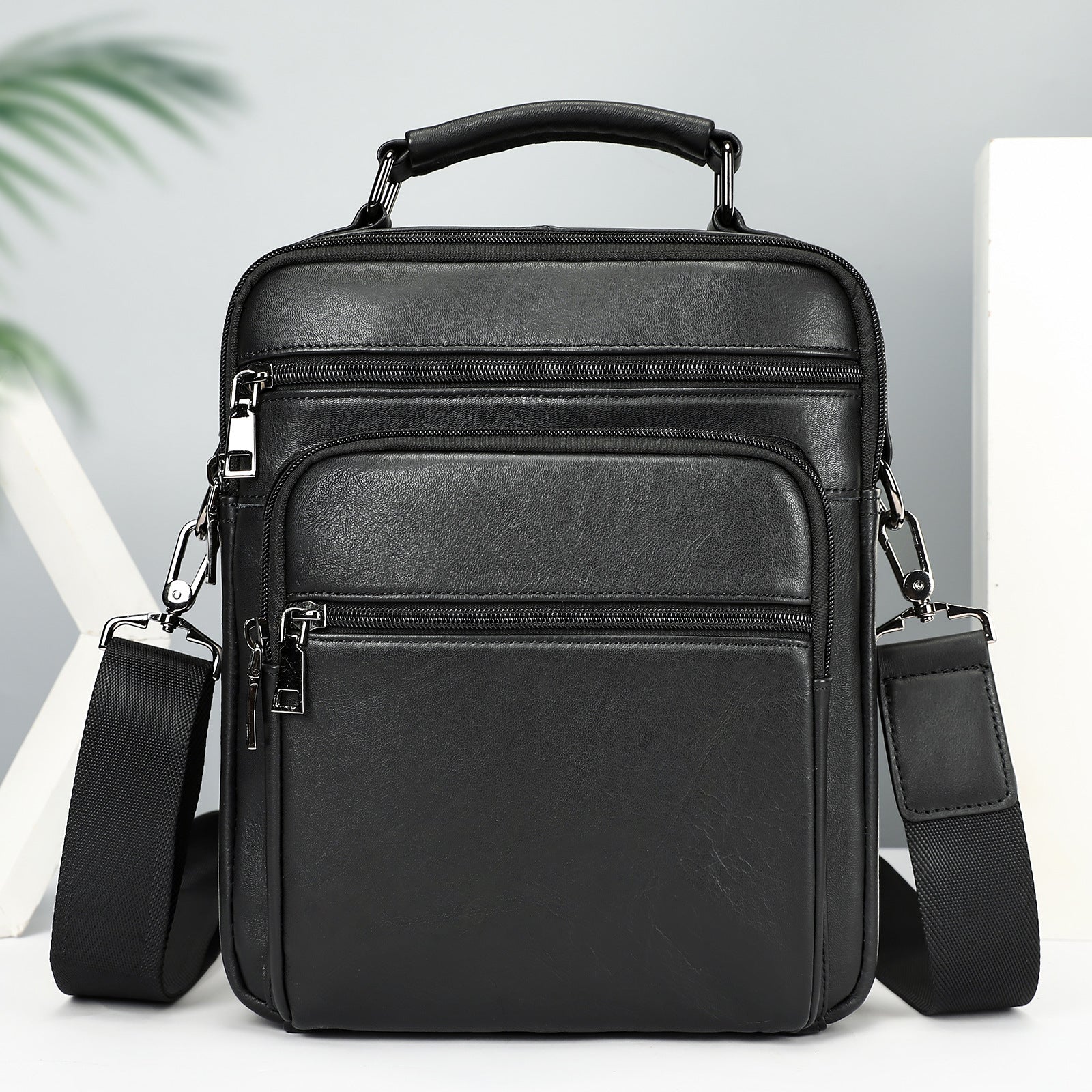 Business Schultertasche aus Leder