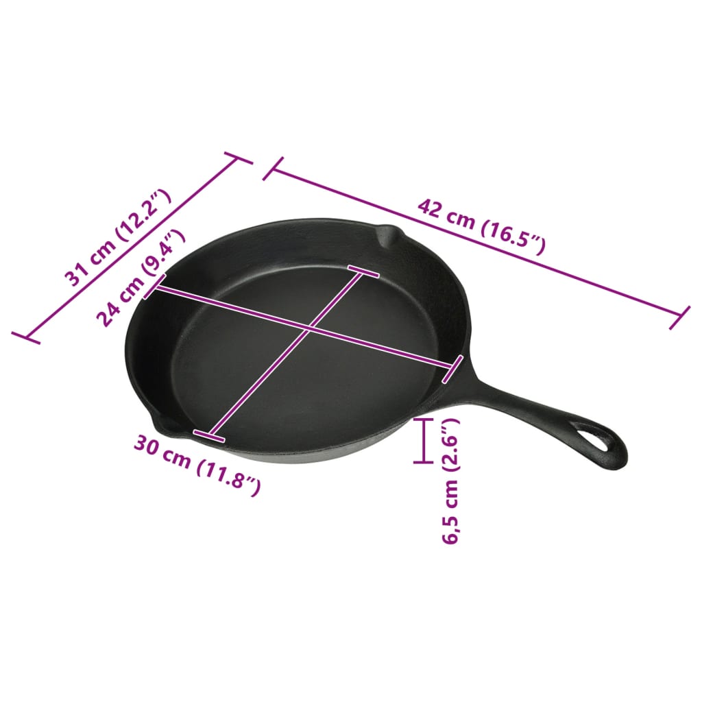 Gusseisen Grillpfanne, rund, 30 cm
