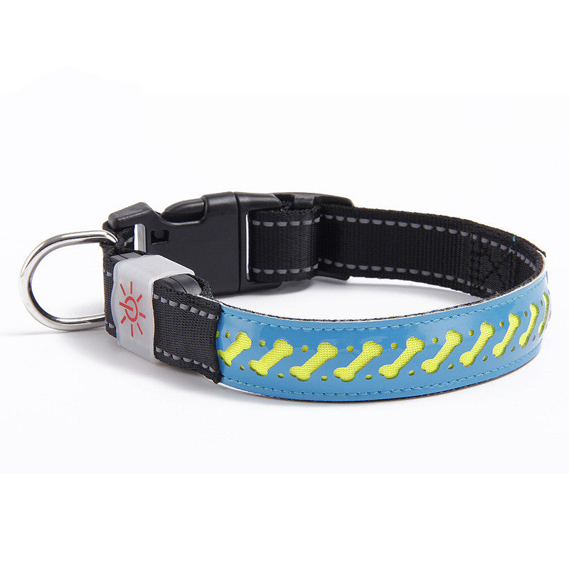Blauer Nylon-Halsband mit Skull-Design – Bild 3 | LuxeStyle