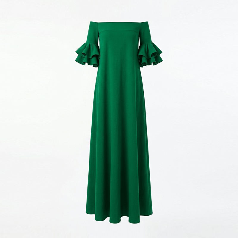 Maxi Kleid abnehmend mit Schleifen-Detail