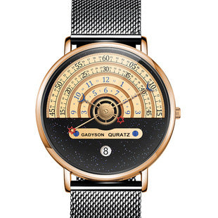 Quarz-Herrenuhr mit Kalender und Milanaise-Armband – Bild 10 | LuxeStyle