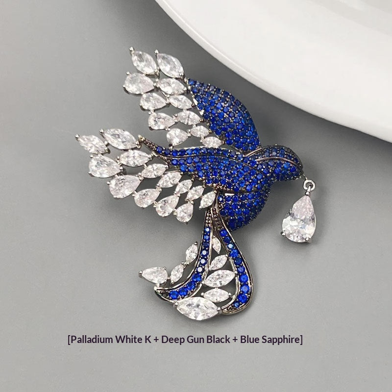Brosche mit Mikro-Pave-Glanz – Vogel – Bild 6 | LuxeStyle