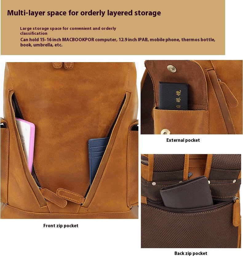 Leder-Rucksack für Freizeit und Reisen – Bild 5 | LuxeStyle