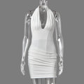 Neckholder Minikleid mit V-Ausschnitt