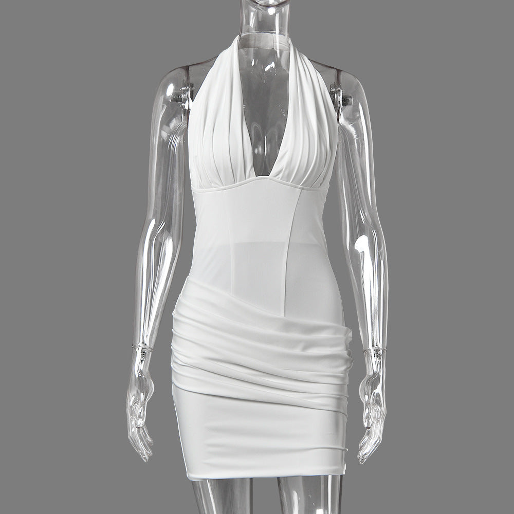 Neckholder Minikleid mit V-Ausschnitt