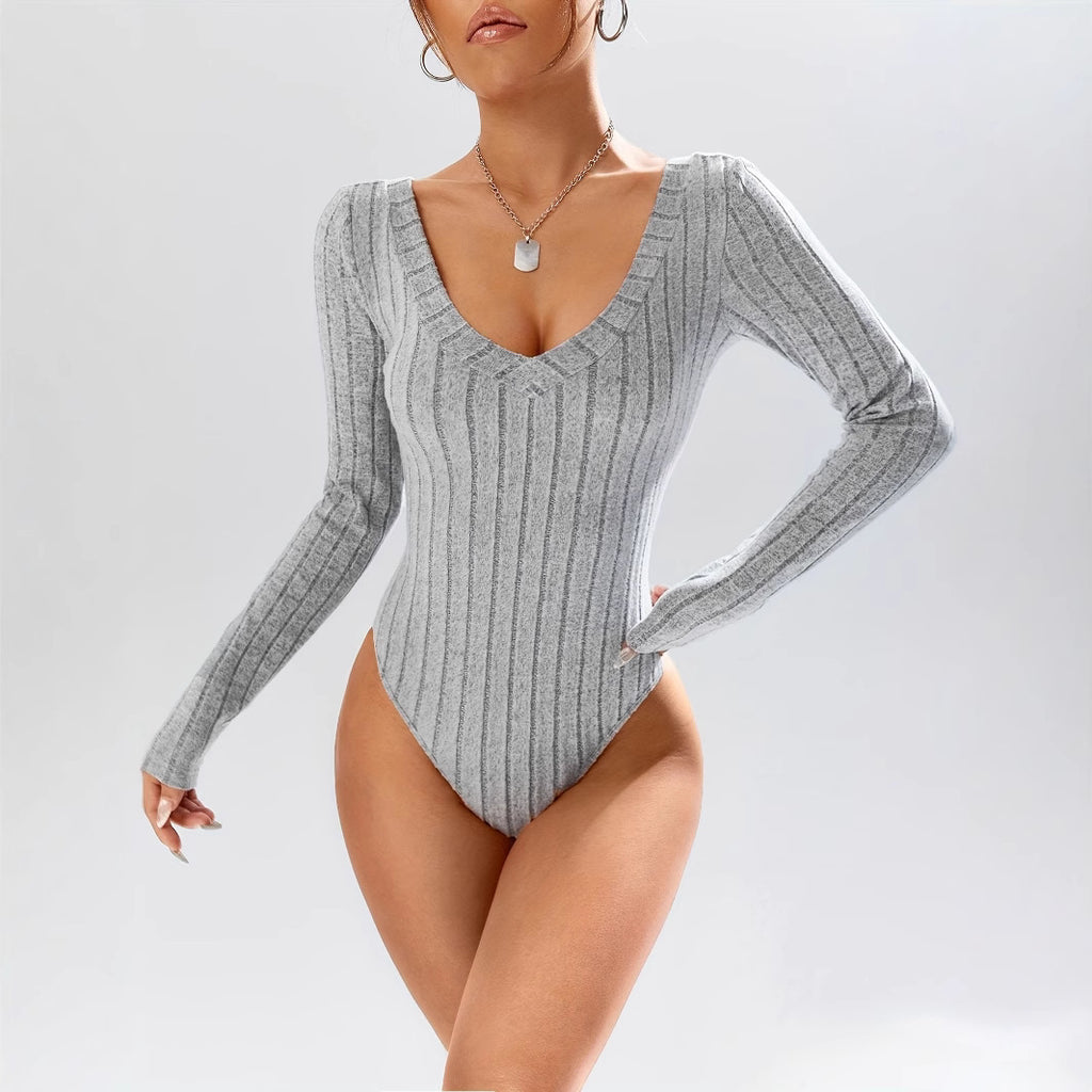 Einfaches Jumpsuit mit V-Ausschnitt