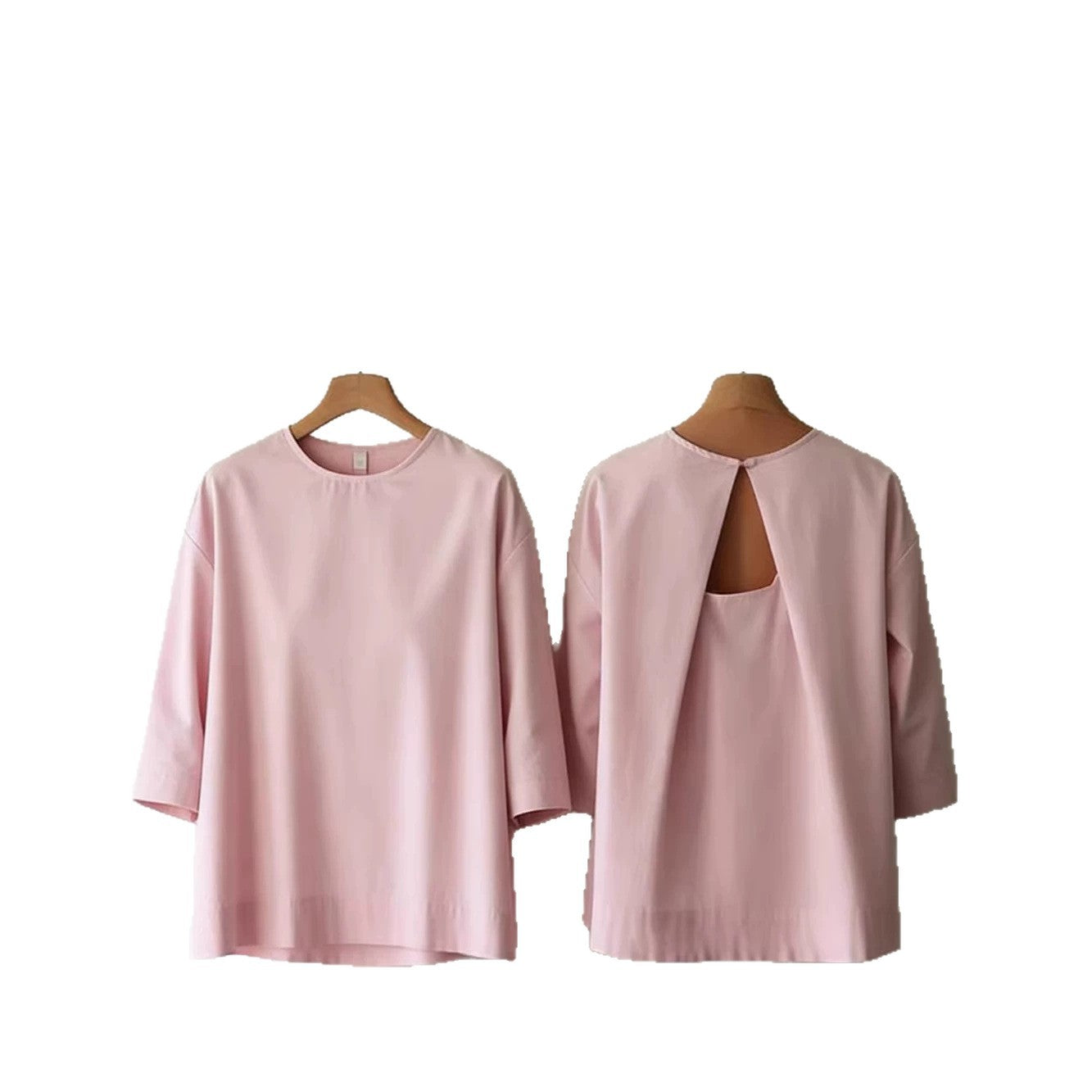 Rückenfreies Top mit Rundhals und 3/4-Ärmeln