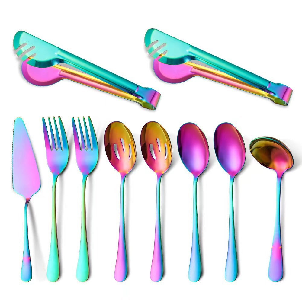 Servierlöffel-Set aus Edelstahl, 10-teilig | LuxeStyle