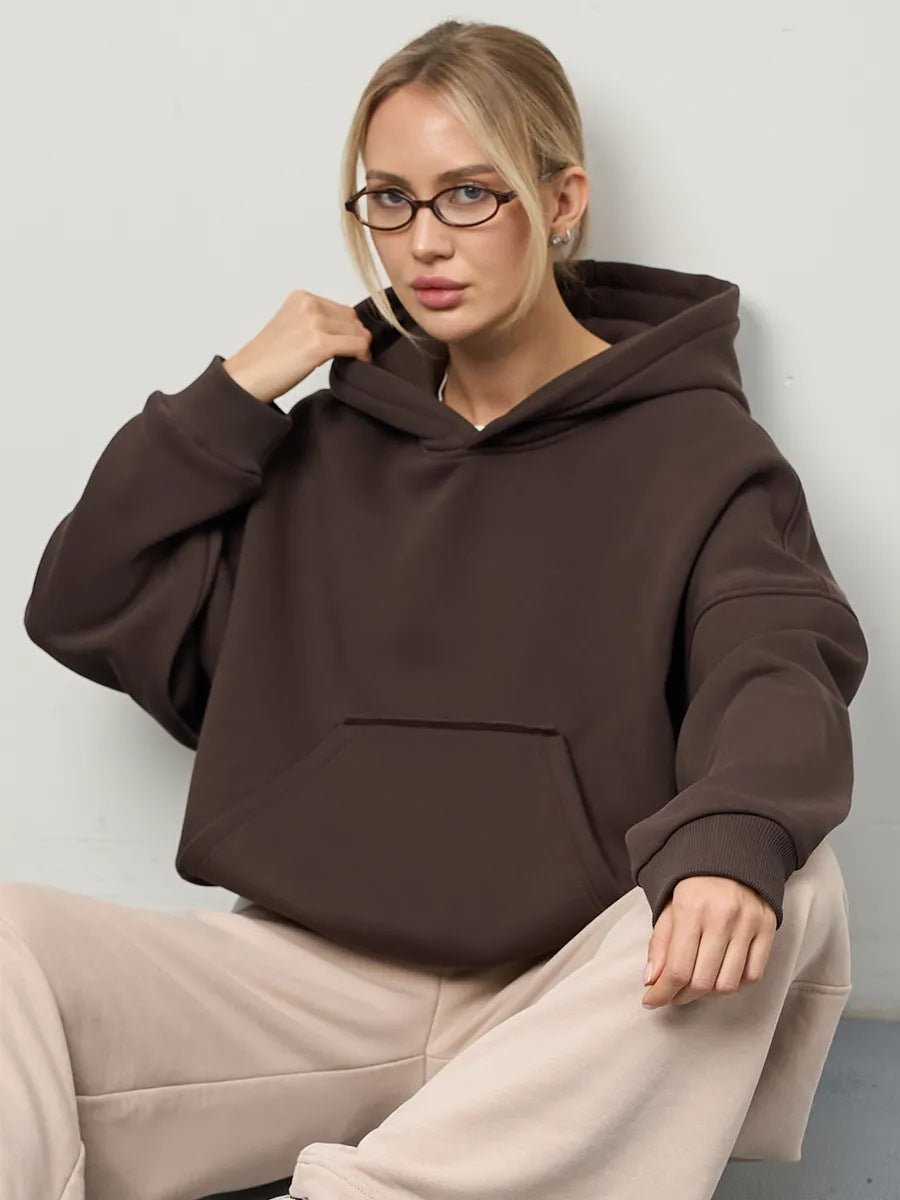 Kapuzen-Pullover mit langen Ärmeln & Taschen