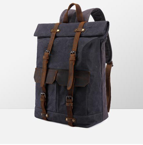 Vintage Rucksack aus Pferdeleder und Canvas