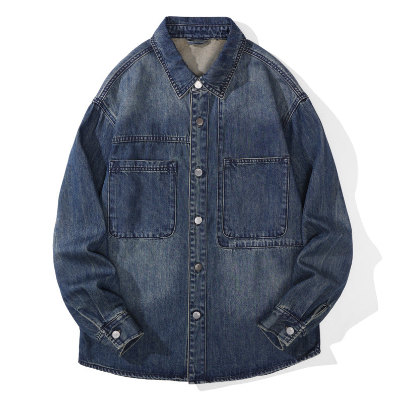 Amerikanisches Retro-Long-Sleeve-Denim-Shirt | LuxeStyle